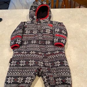 North face 6-12 month snow suit